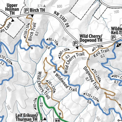 Forest Park Trail Map (Wall Print)