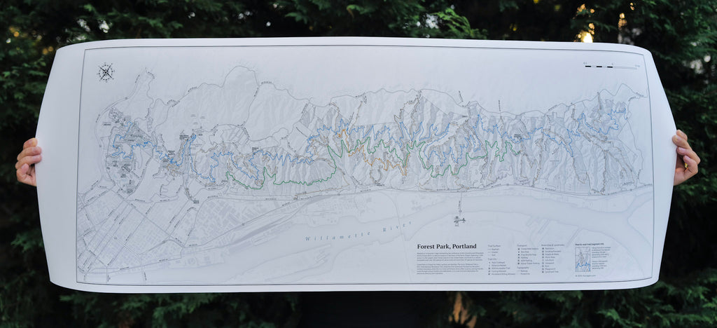 Forest Park Trail Map (Wall Print)